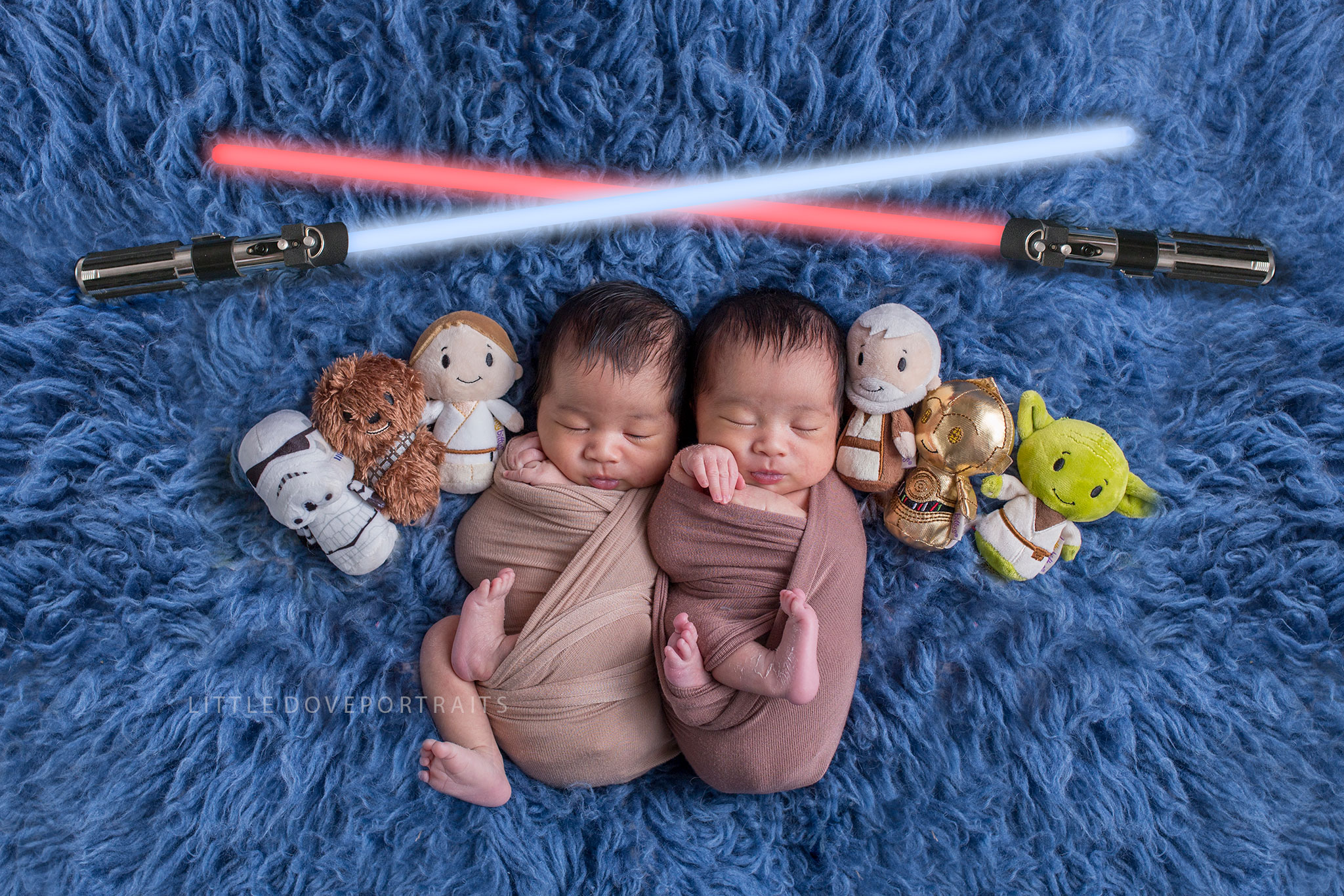 Newborn twins photography - Star Wars Theme - Dallas Newborn Photographer | Little Dove Portraits - Newborn | Maternity | Baby | Family