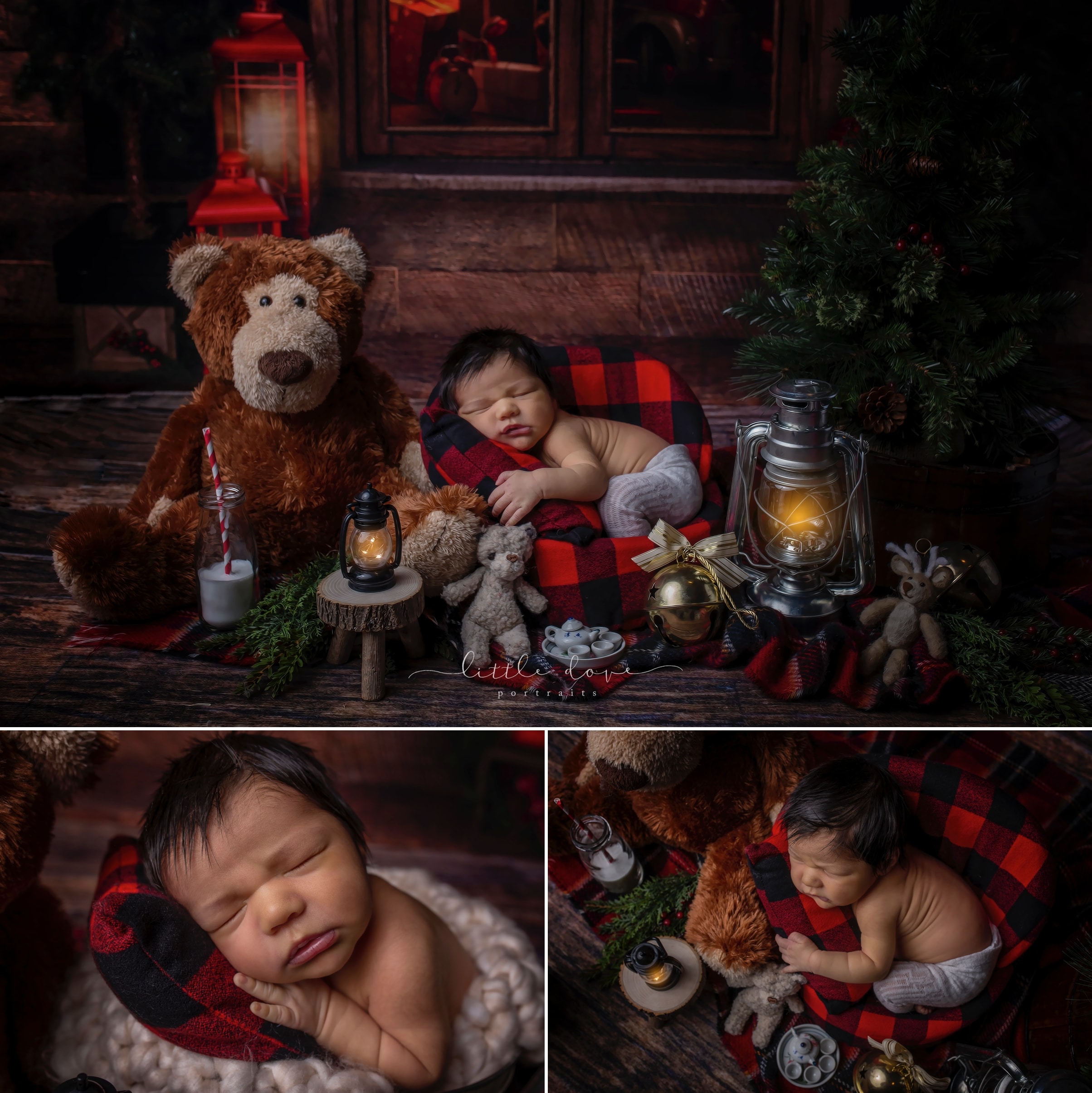 Warm Christmas baby photos | waiting up to see santa.