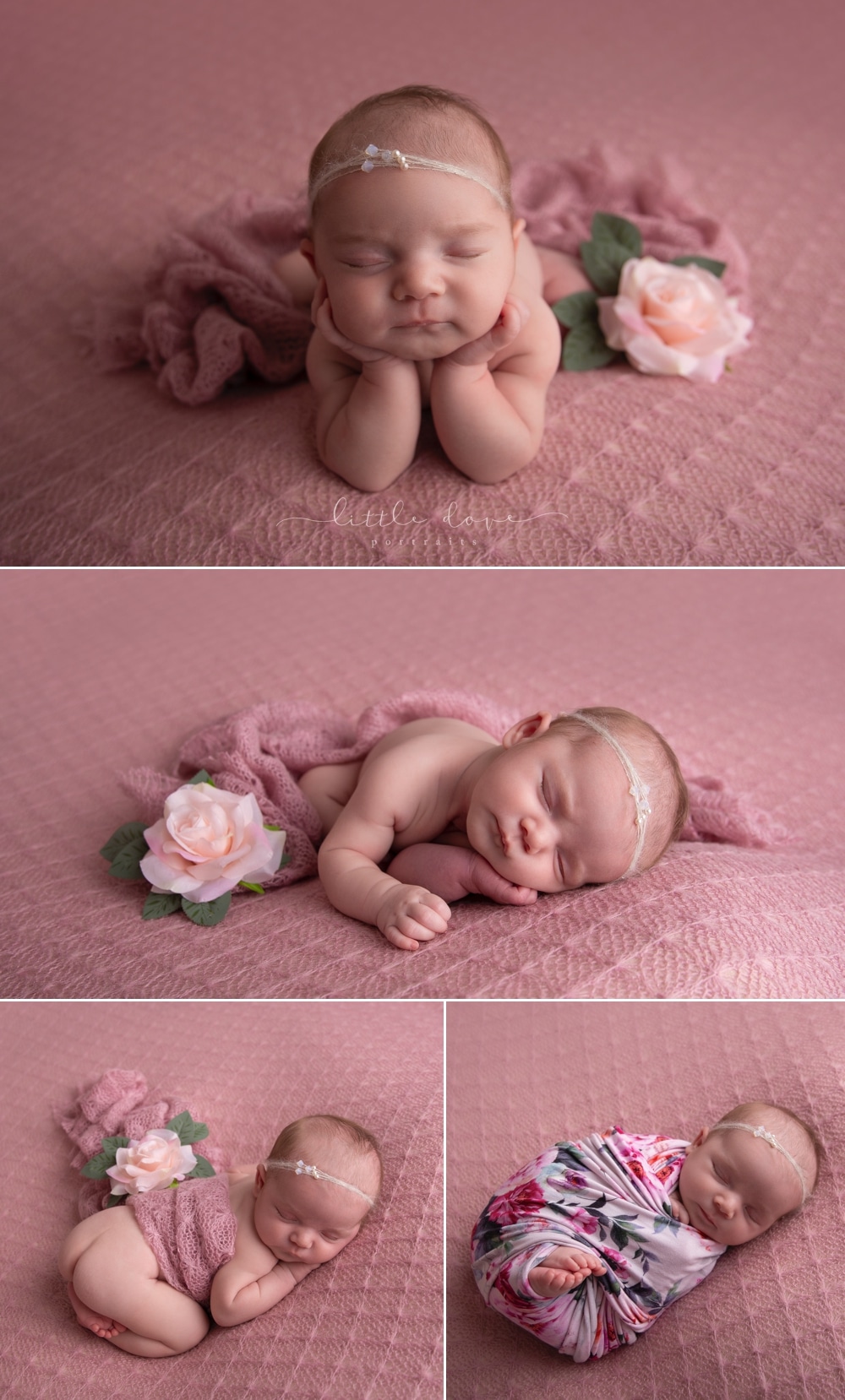 Plano Newborn Photographer | Girl newborn photoshoot with flowers